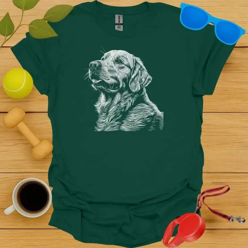 Golden Retriever Sketch Portrait Tee