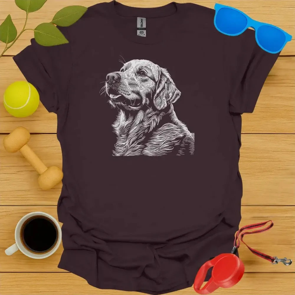 Golden Retriever Sketch Portrait Tee