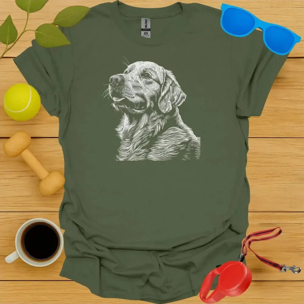 Golden Retriever Sketch Portrait Tee