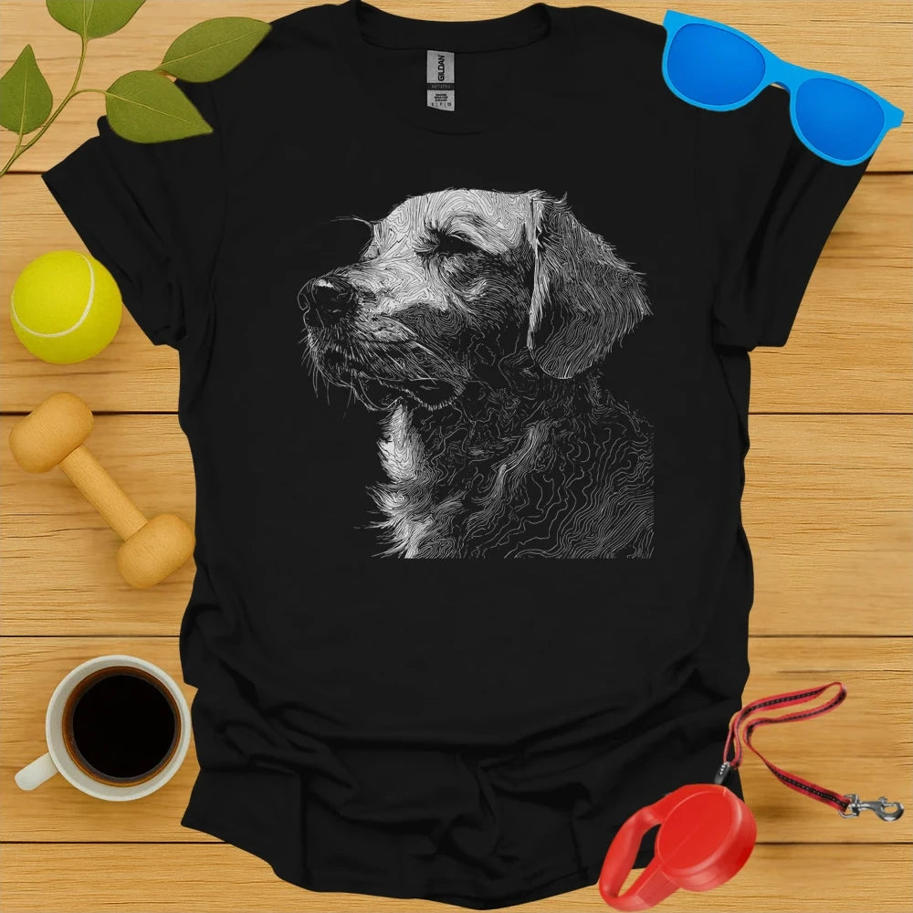 Golden Retriever Topographic Contour Portrait Tee