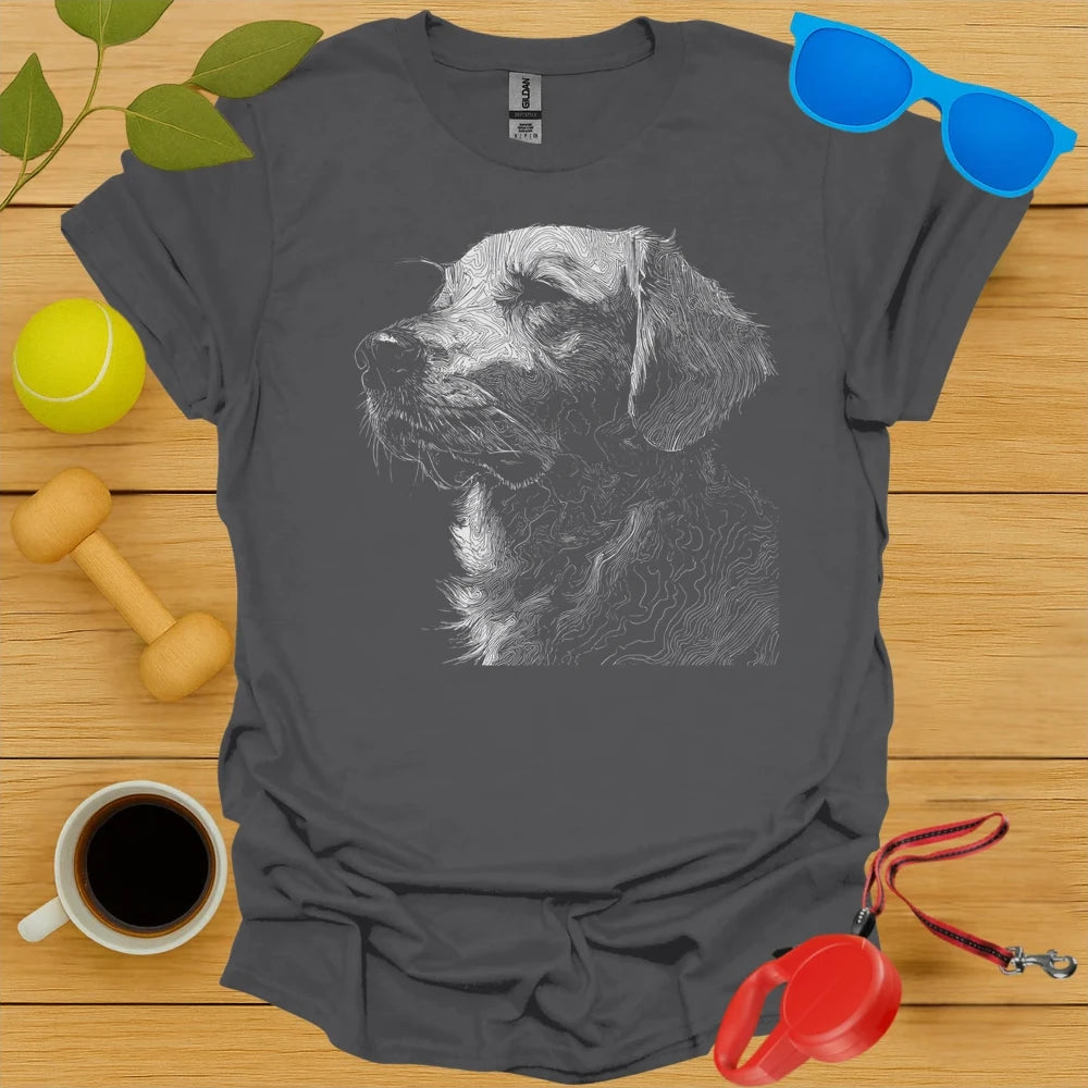 Golden Retriever Topographic Contour Portrait Tee