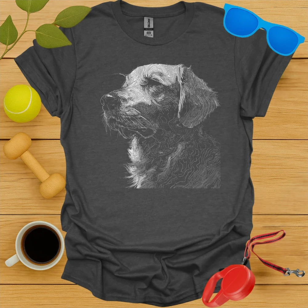 Golden Retriever Topographic Portrait Tee