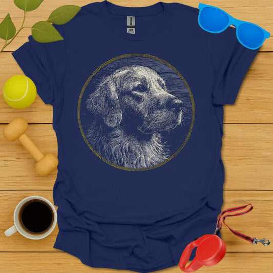 Golden Retriever Woodcut Portrait