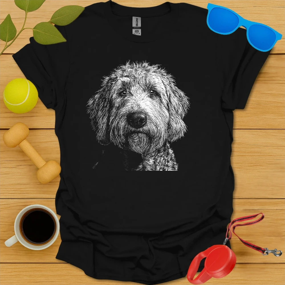 Goldendoodle Monochrome Portrait Tee