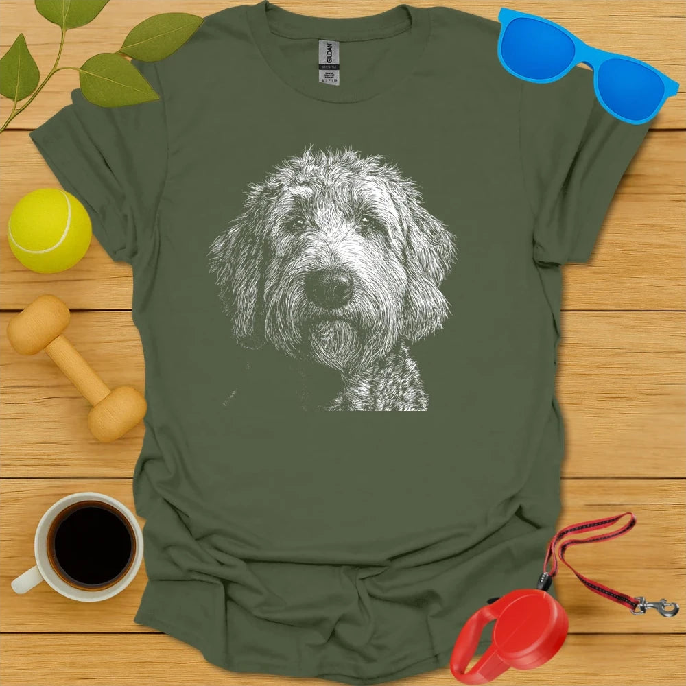 Goldendoodle Monochrome Portrait Tee