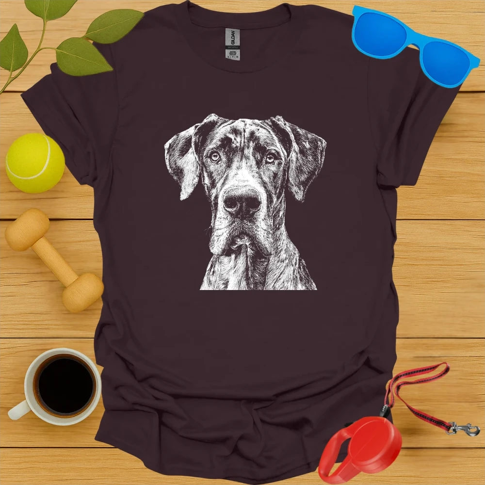 Great Dane Portrait Sketch Tee