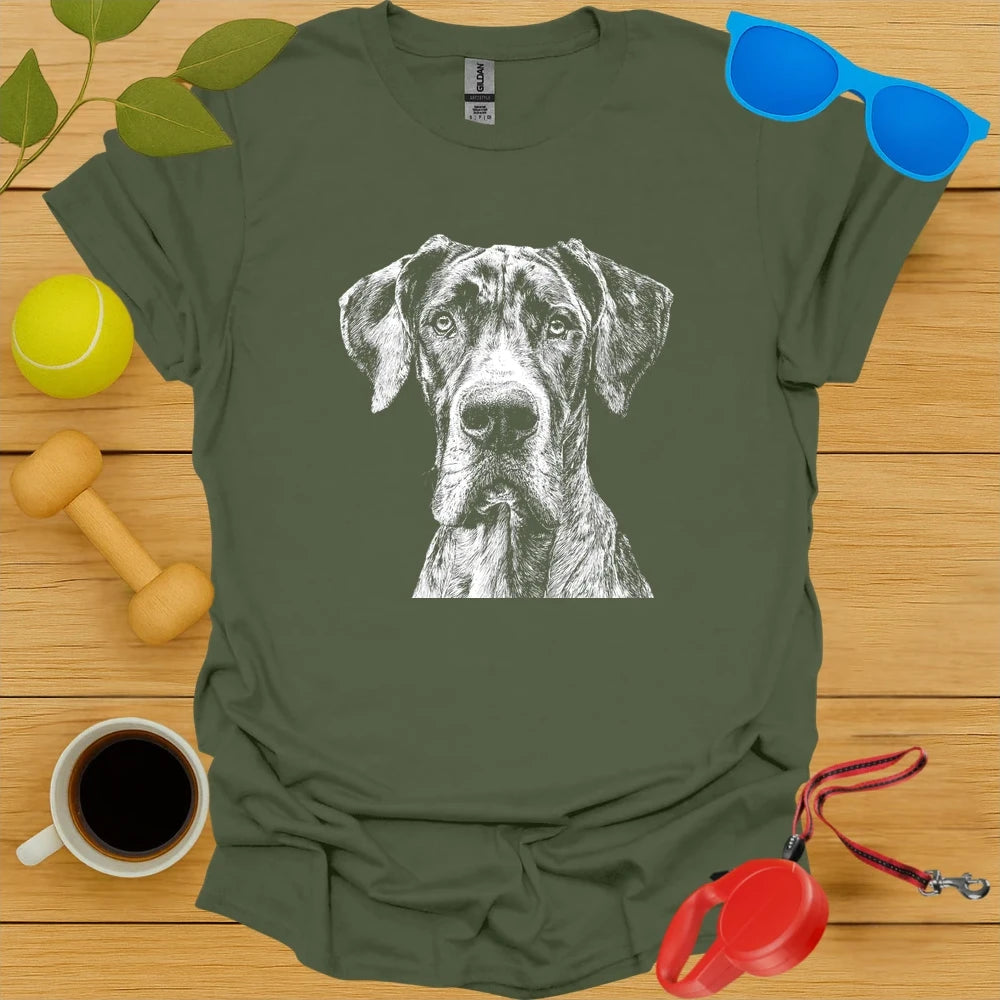 Great Dane Portrait Sketch Tee