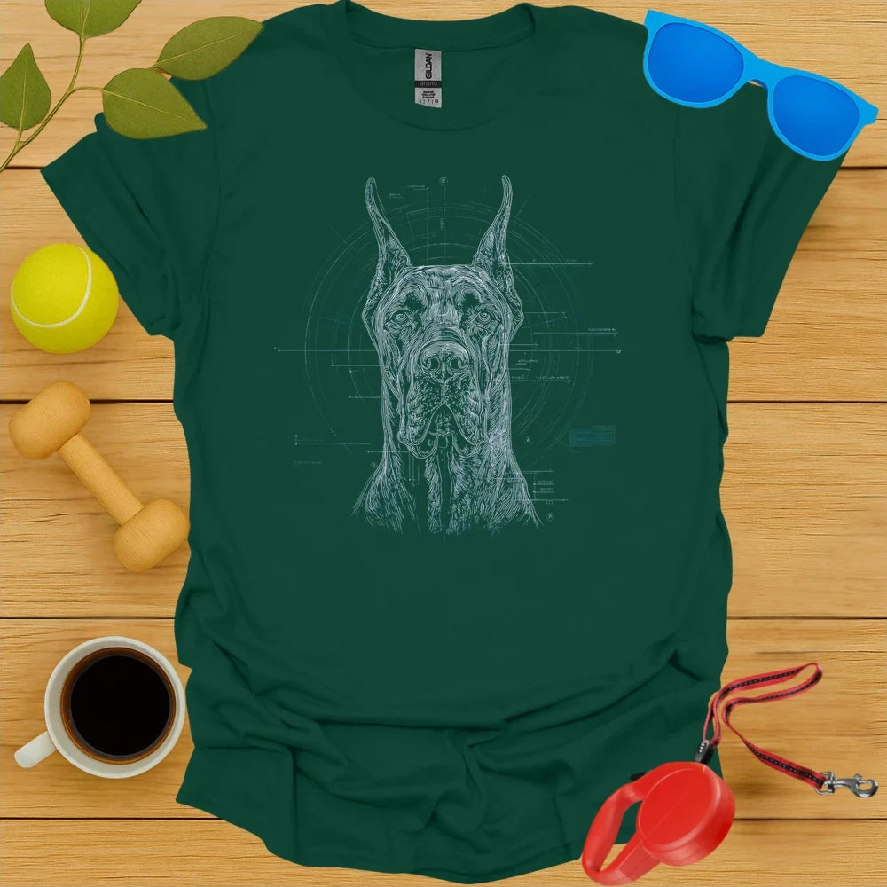 Great Dane Technical Blueprint Portrait Tee