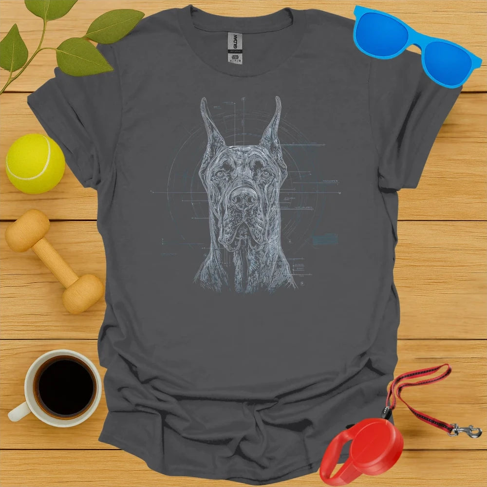 Great Dane Technical Blueprint Portrait Tee