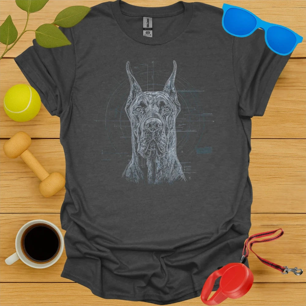 Great Dane Technical Blueprint Portrait Tee