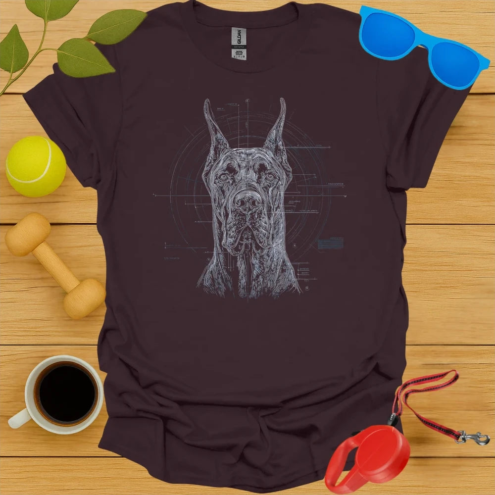 Great Dane Technical Blueprint Portrait Tee