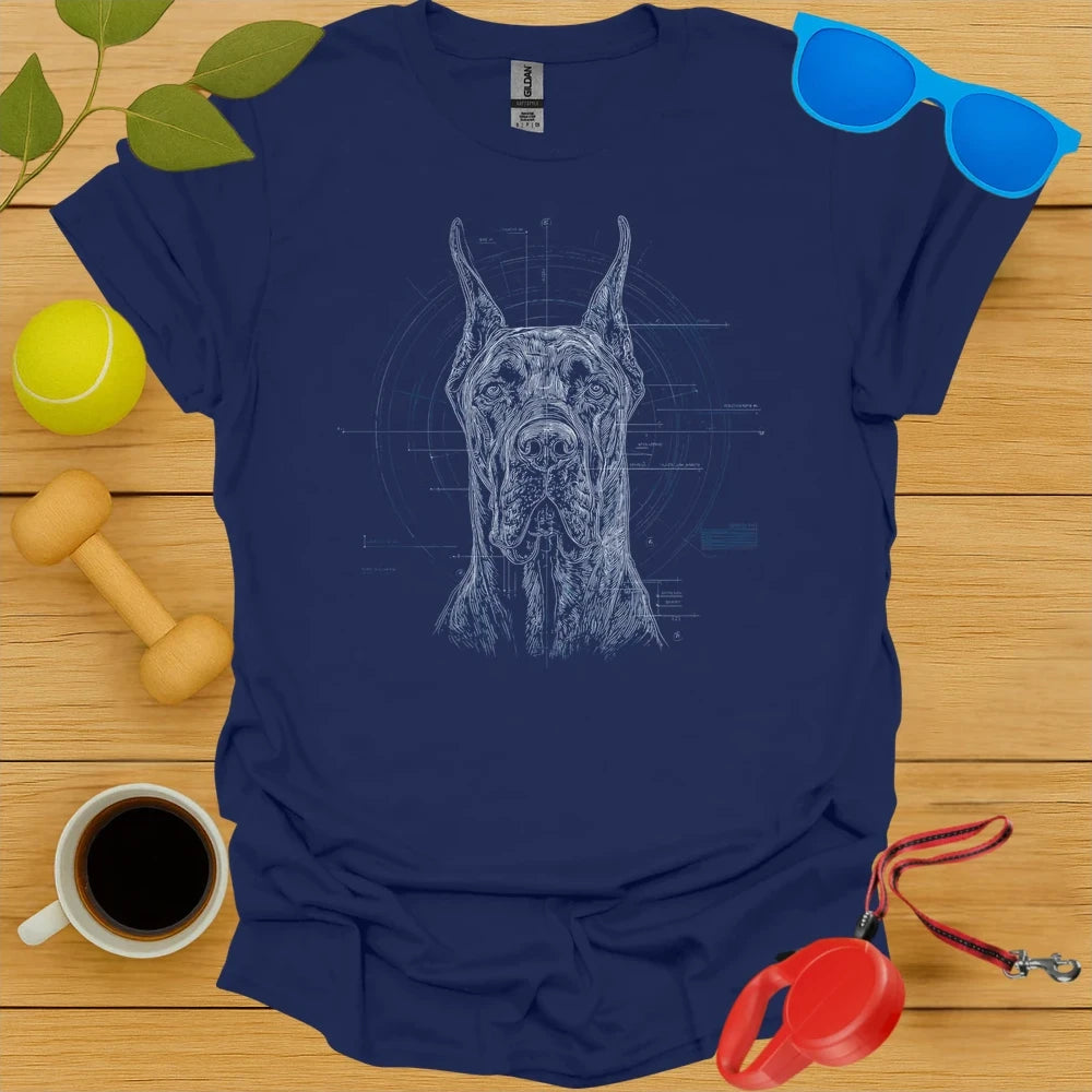 Great Dane Technical Blueprint Portrait Tee
