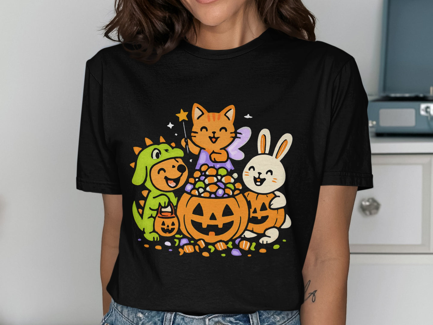 Cute Cartoon Halloween Characters Kids T-shirt product