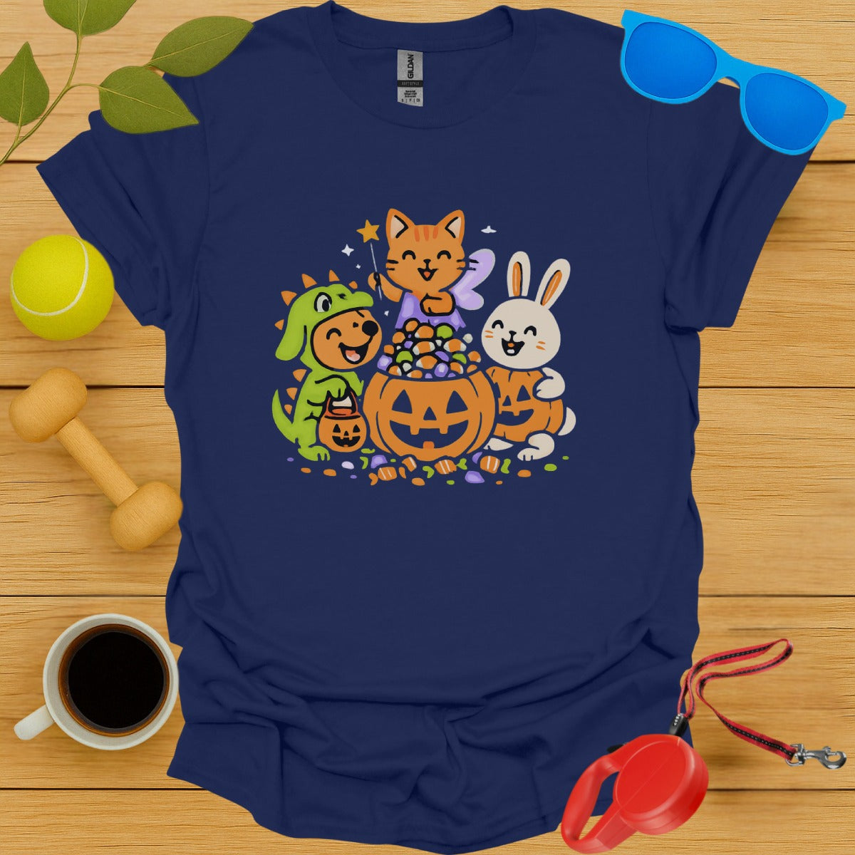 Cute Dog Cat and Bunny Halloween Themed Shirt product