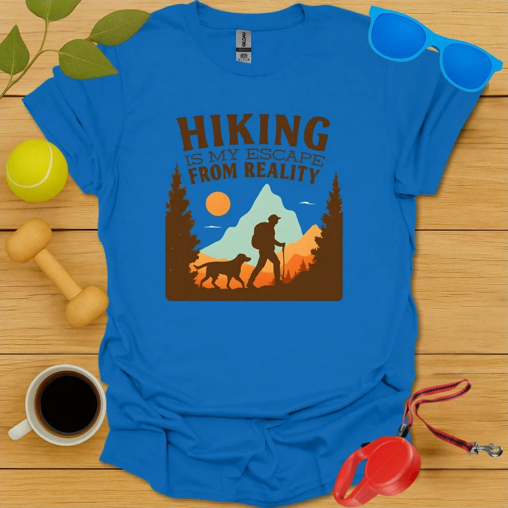 Hiking Is My Escape From Reality | Dog Lover Tee - Royal