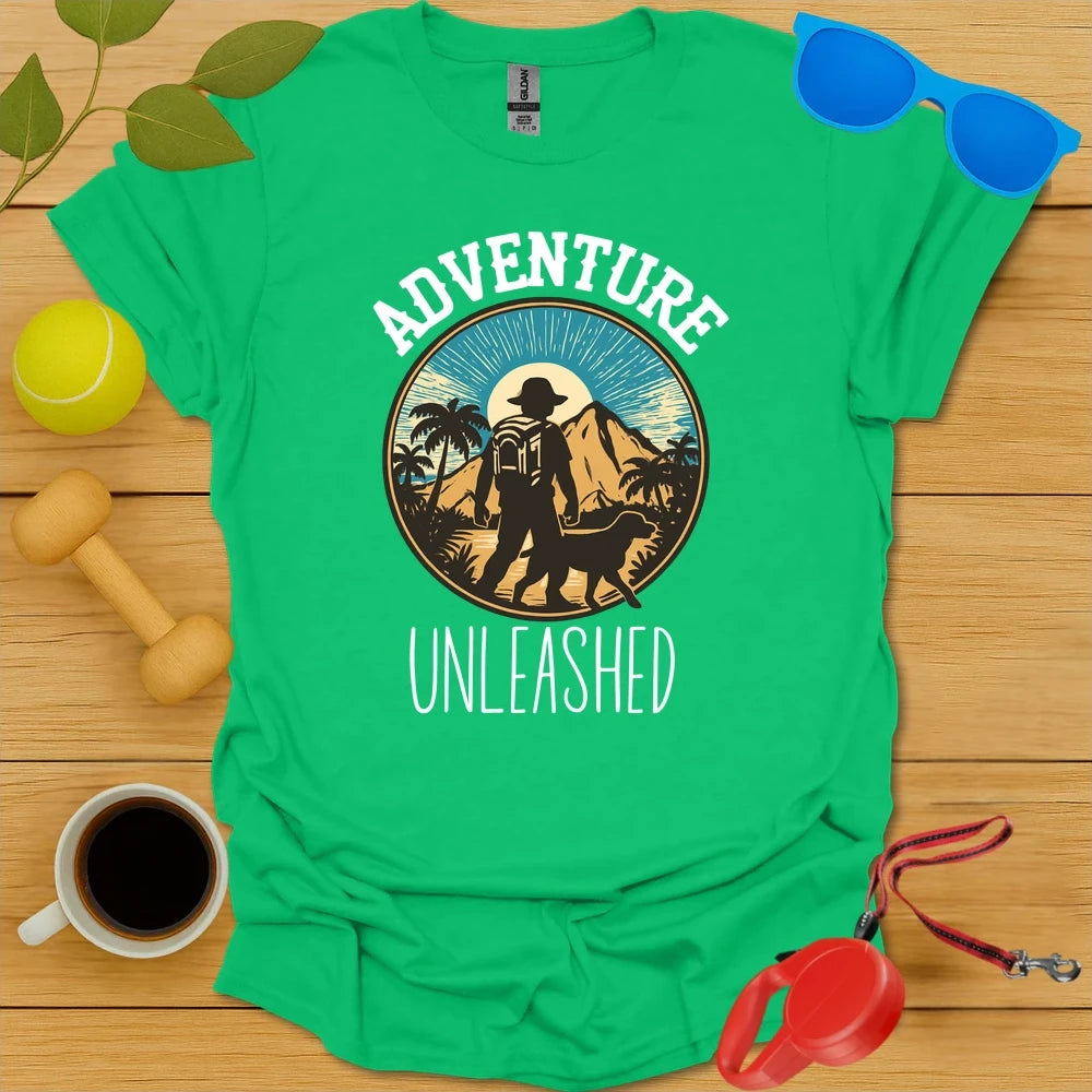 Adventure Unleashed | Hiking Dog Lover T-Shirt - Irish Green