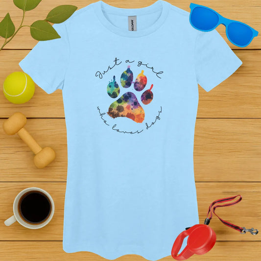 Just a Girl Who Loves Dogs Ladies Tee