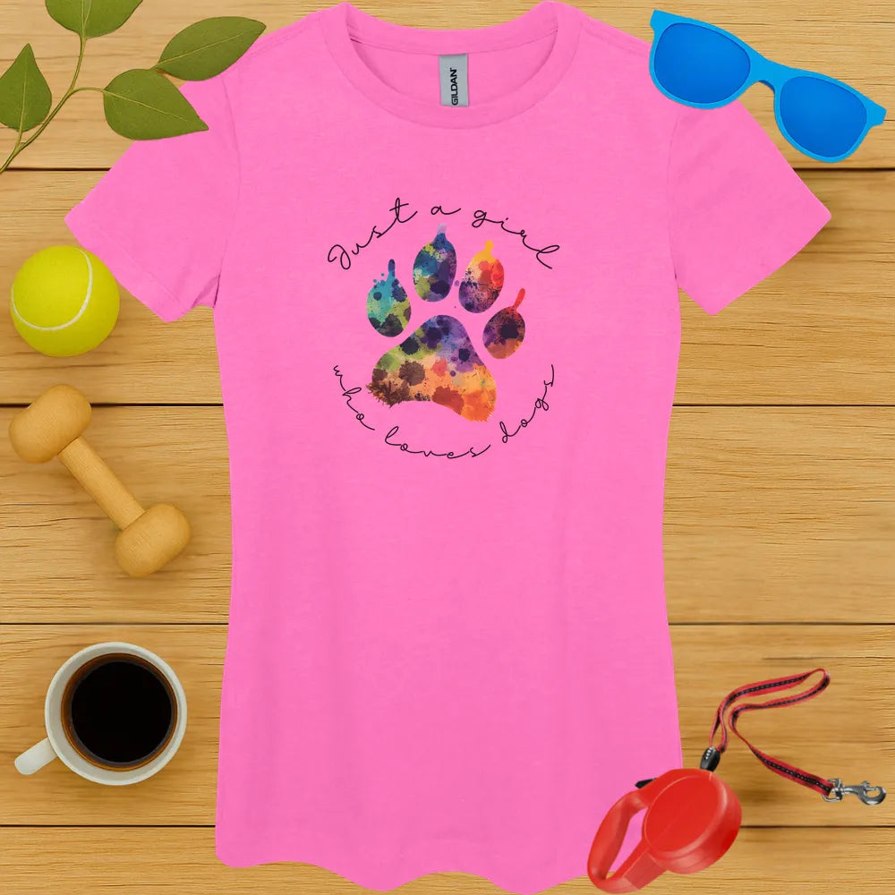 Just a Girl Who Loves Dogs Ladies Tee