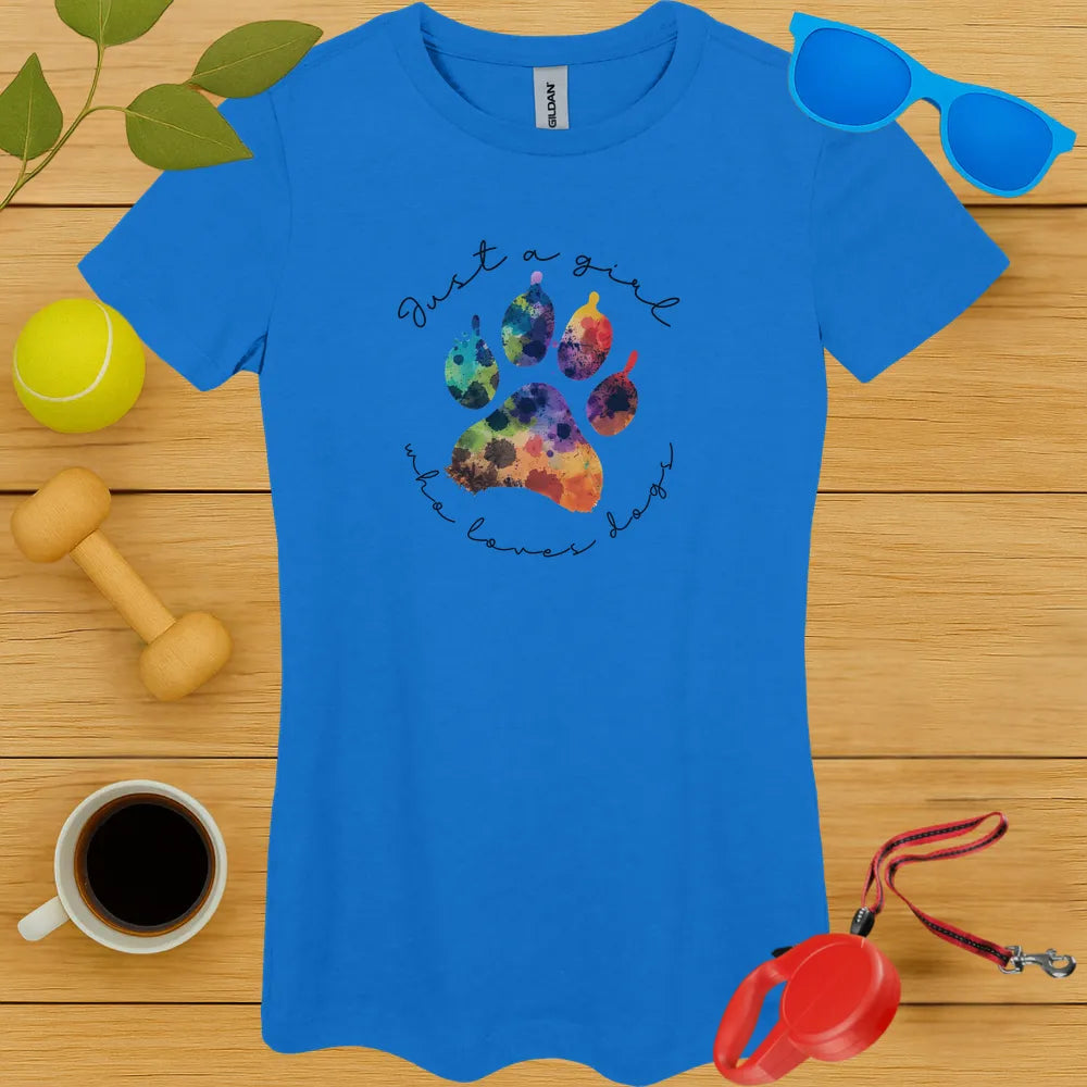Just a Girl Who Loves Dogs Ladies Tee