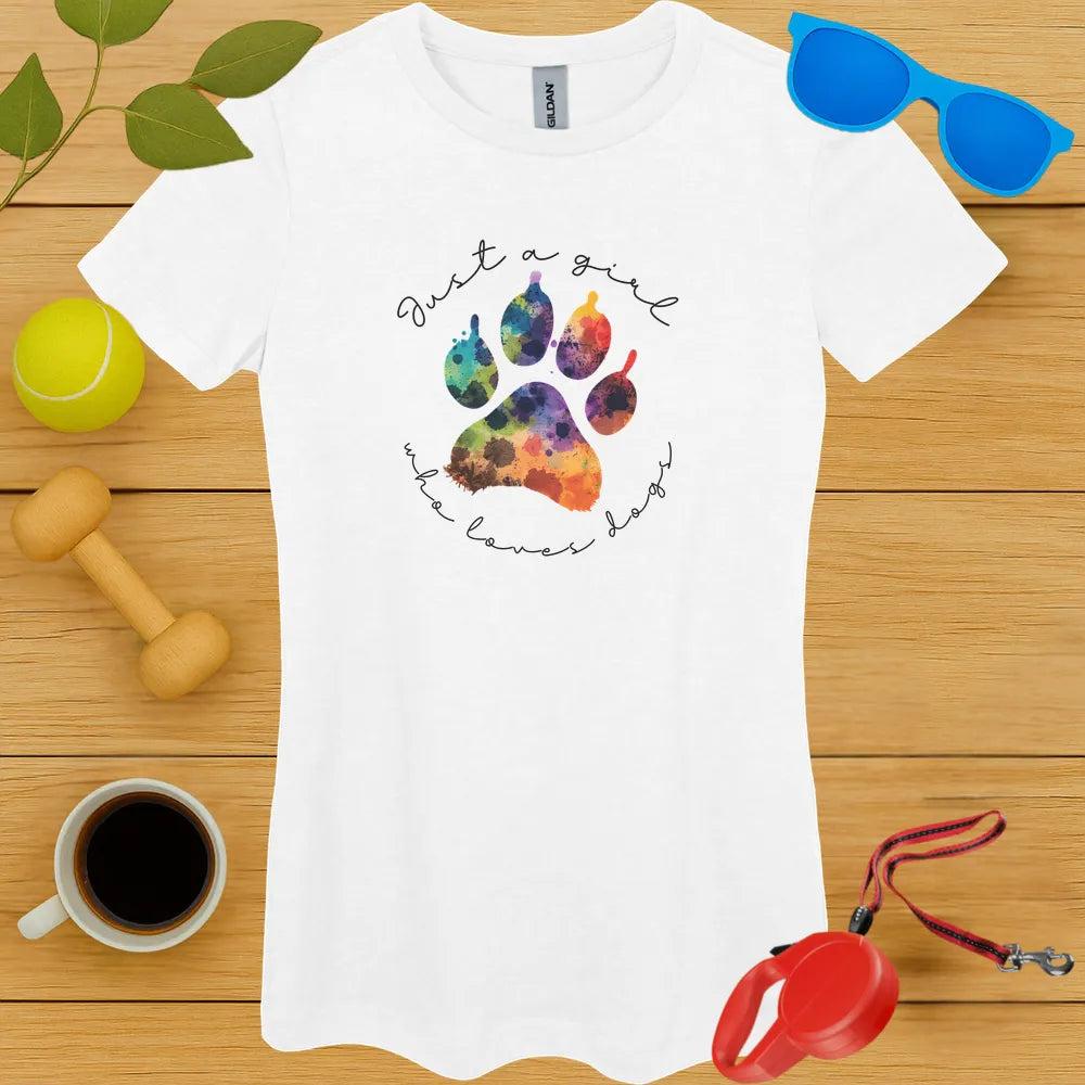 Just a Girl Who Loves Dogs Ladies Tee