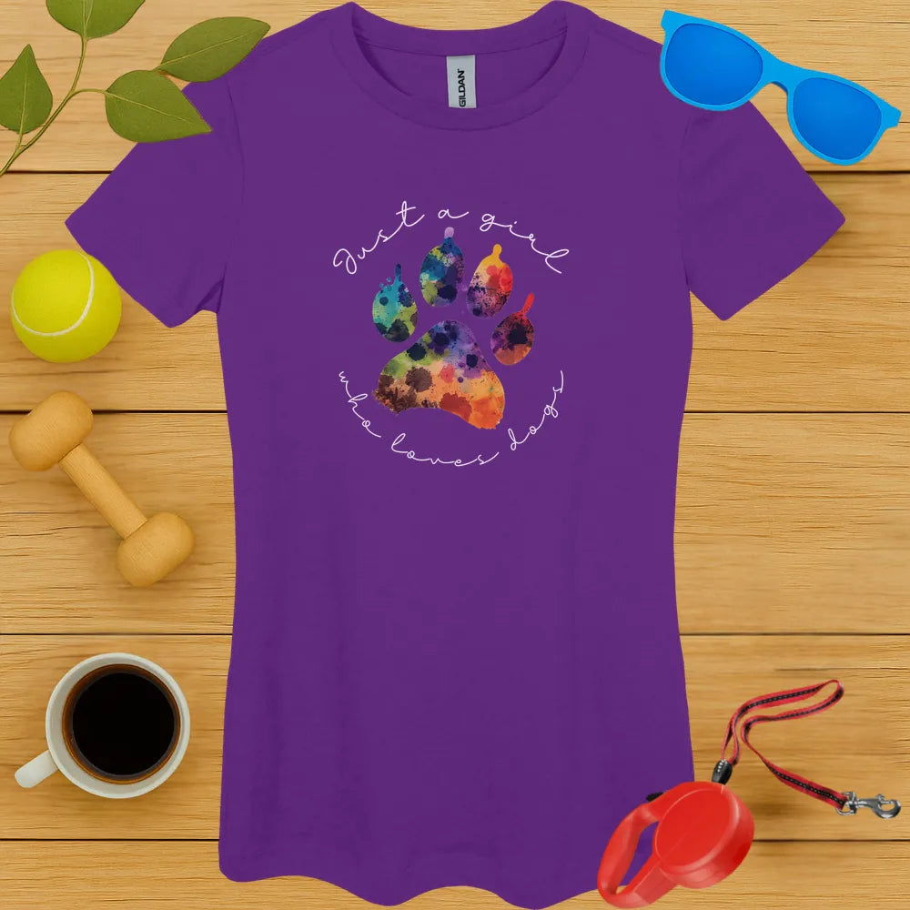 Just a Girl Who Loves Dogs Ladies Tee