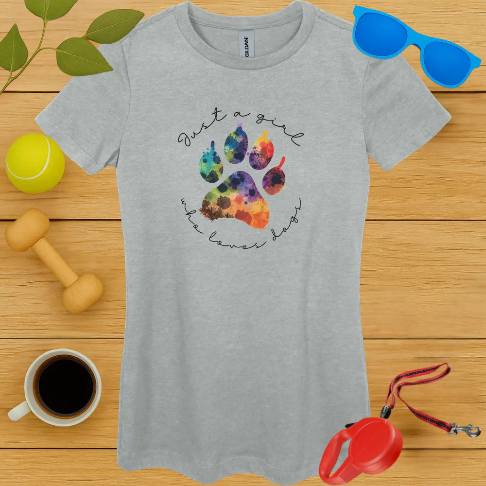 Just a Girl Who Loves Dogs Ladies Tee