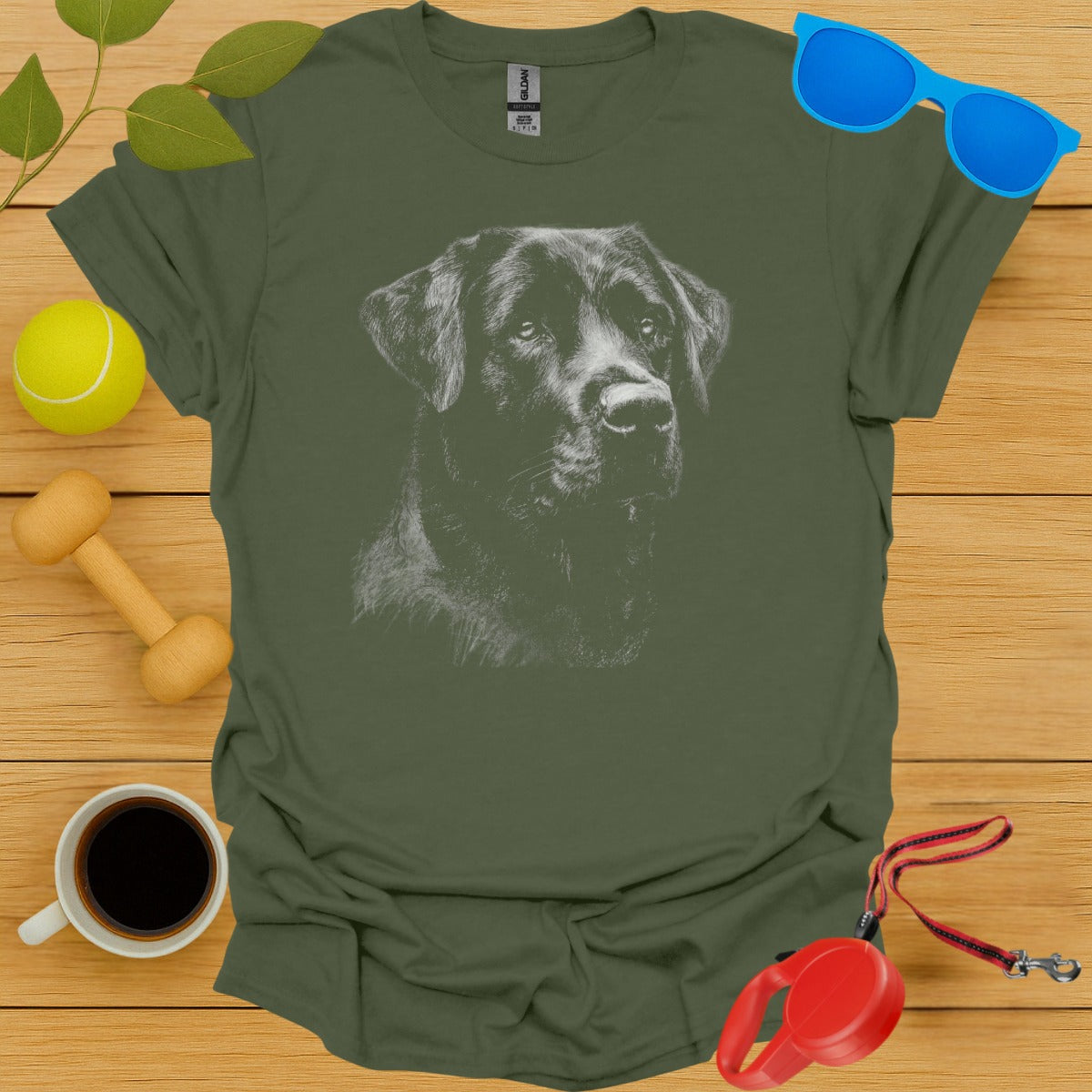 Labrador Retriever Charcoal Portrait Tee