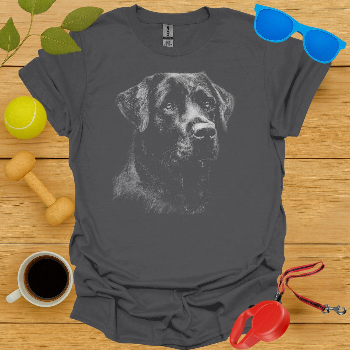 Labrador Retriever Charcoal Portrait Tee