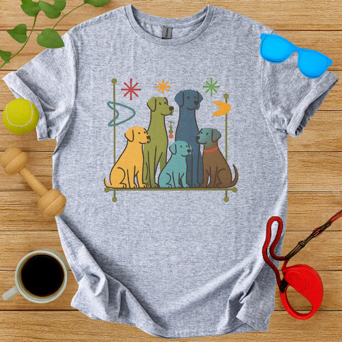 Retro Style Dogs Design Graphic Tee