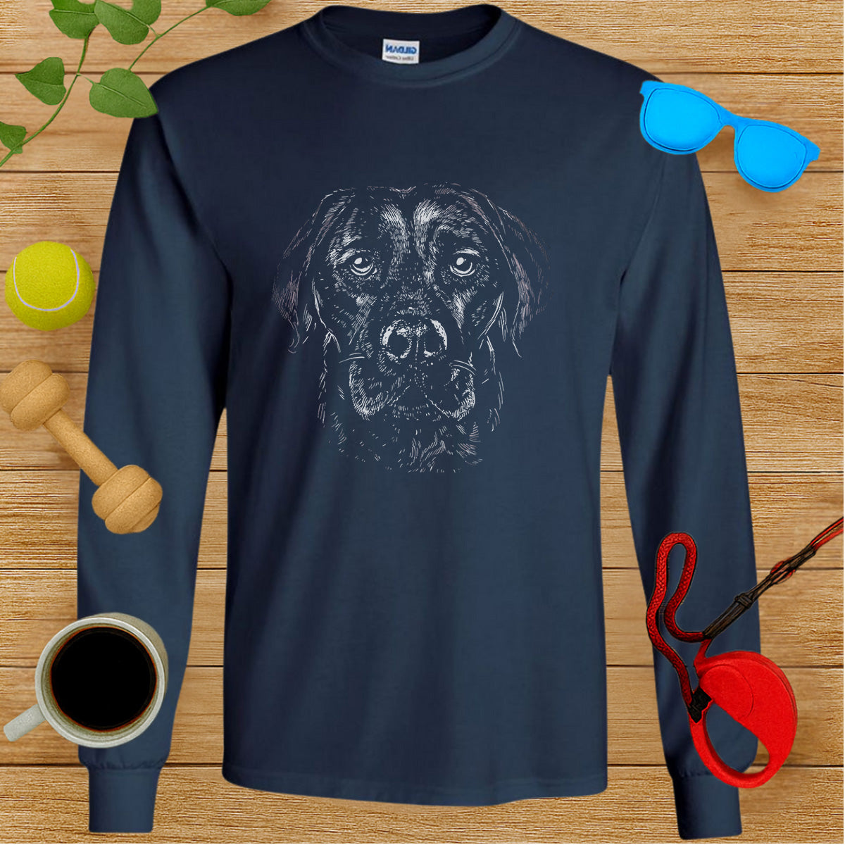 Labrador Retriever Monochrome Long Sleeve Tee-Critter Lane
