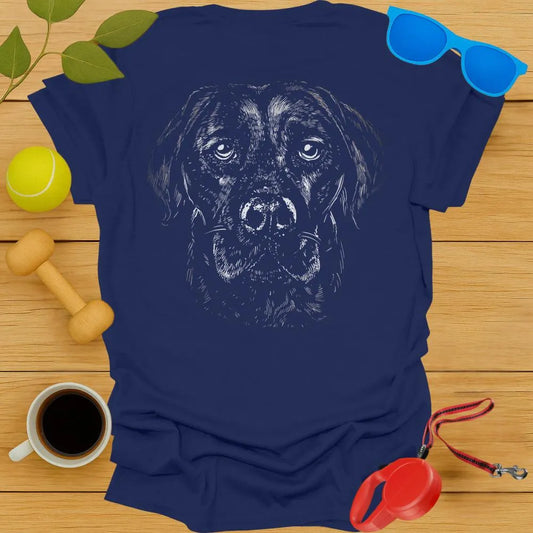 Labrador Retriever Monochrome T Shirt (Back Print Only)