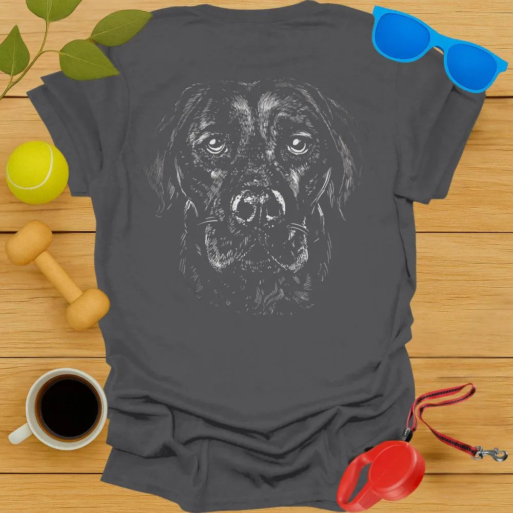 Labrador Retriever Monochrome T Shirt (Back Print Only)