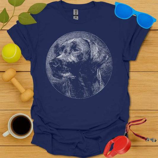 Labrador Retriever Woodcut Portrait