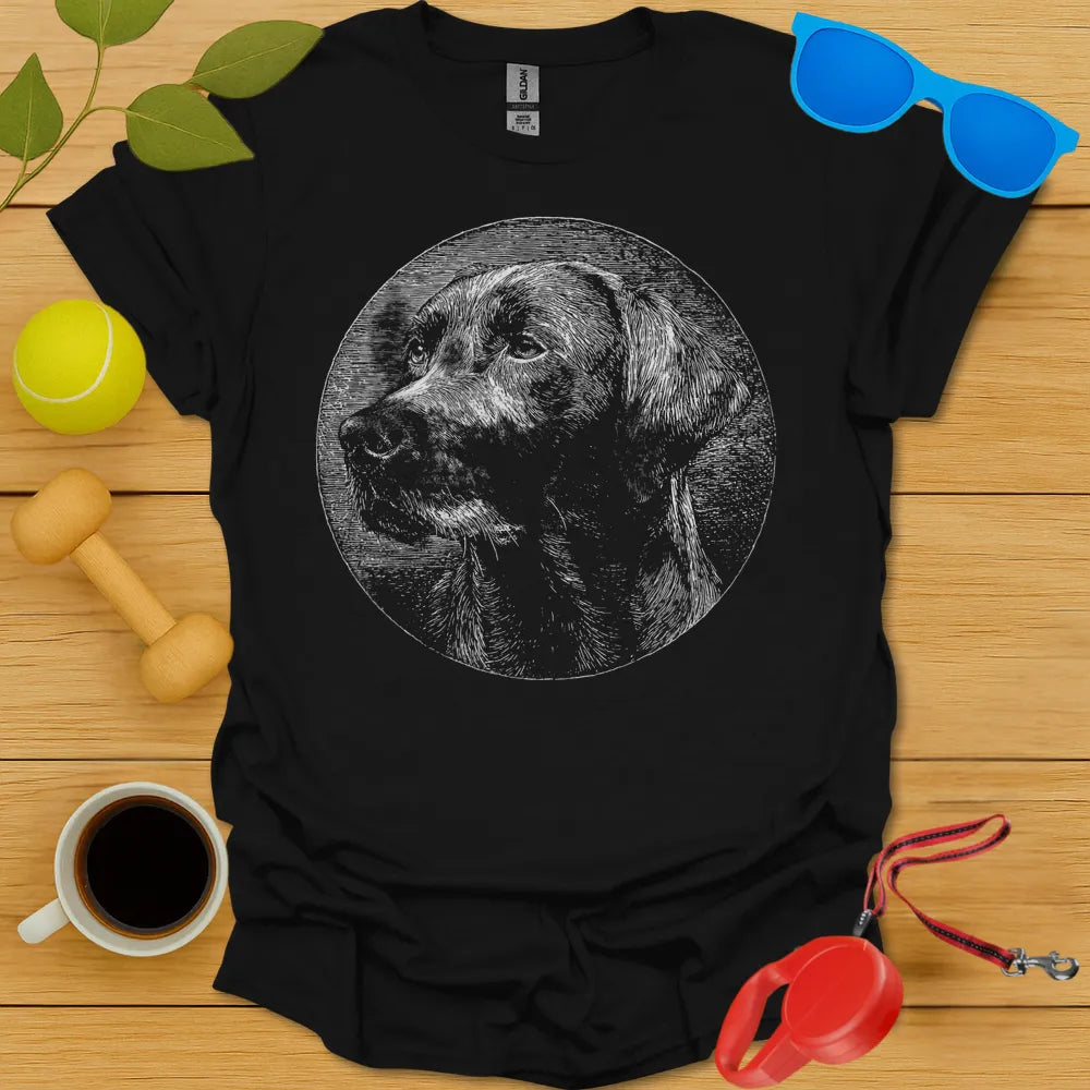 Labrador Retriever Woodcut Portrait