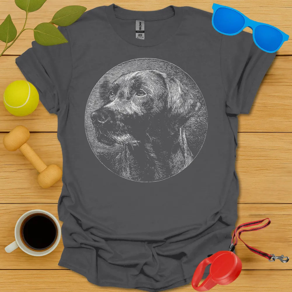 Labrador Retriever Woodcut Portrait