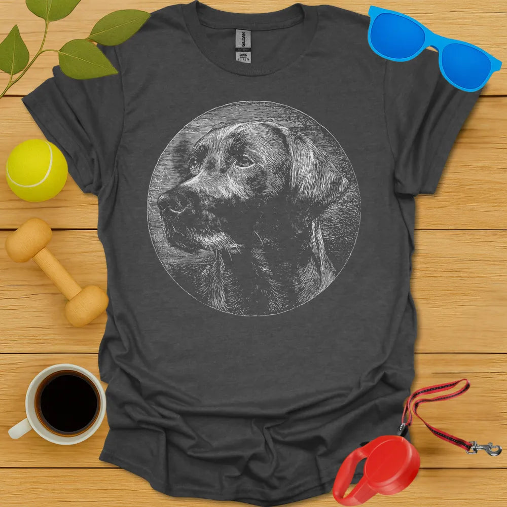 Labrador Retriever Woodcut Portrait