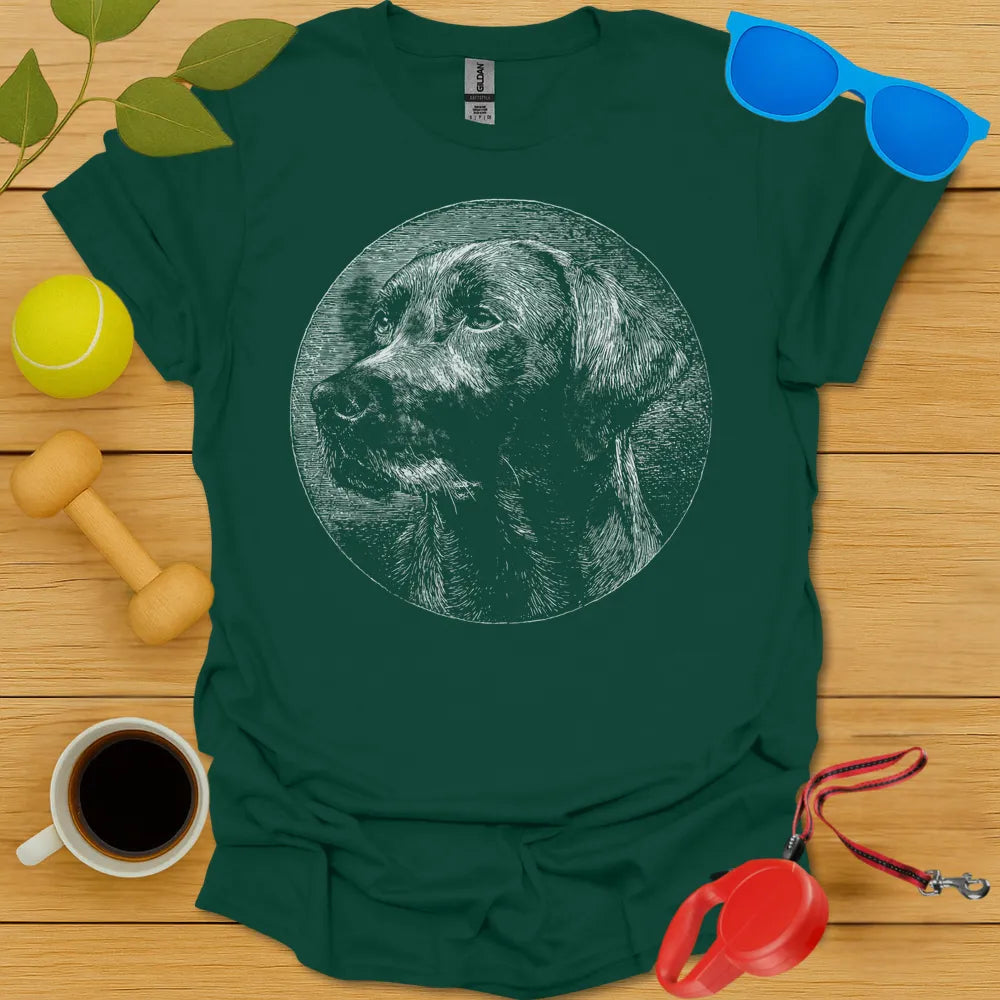 Labrador Retriever Woodcut Portrait