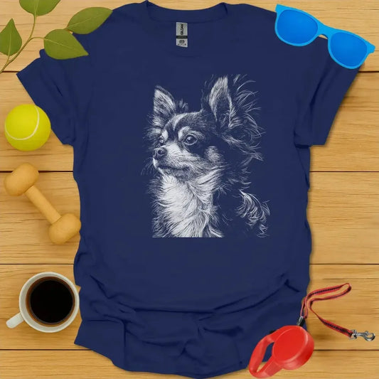 Long Haired Chihuahua Portrait Tee
