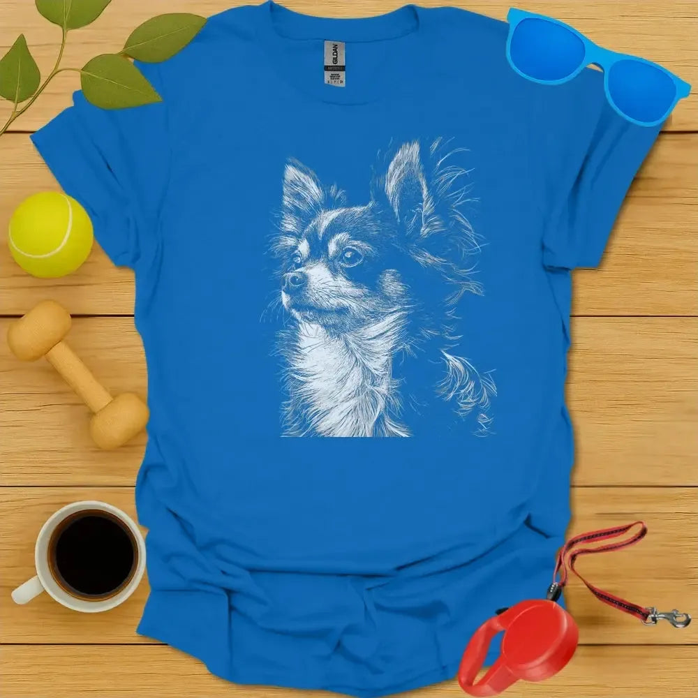 Long Haired Chihuahua Portrait Tee