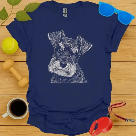 Miniature Schnauzer Monochrome Portrait Tee