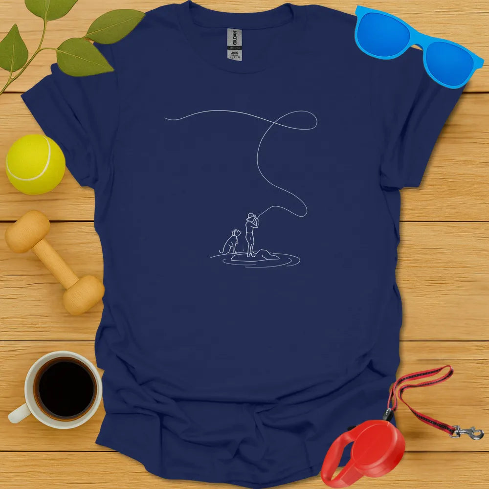 Minimalist Angler and Dog Tee