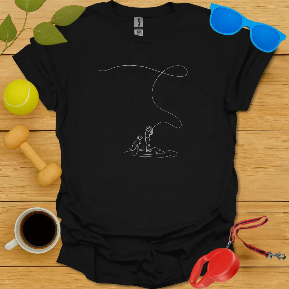 Minimalist Angler and Dog Tee