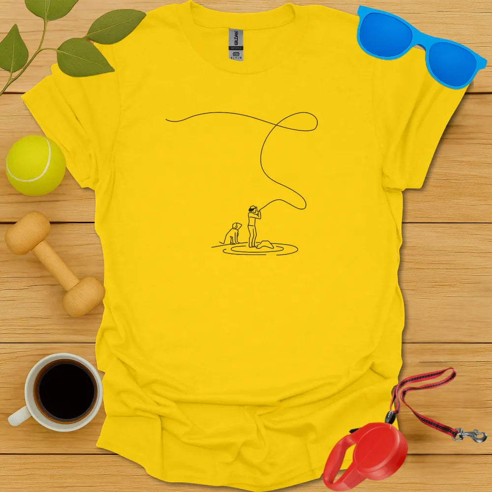 Minimalist Angler and Dog Tee