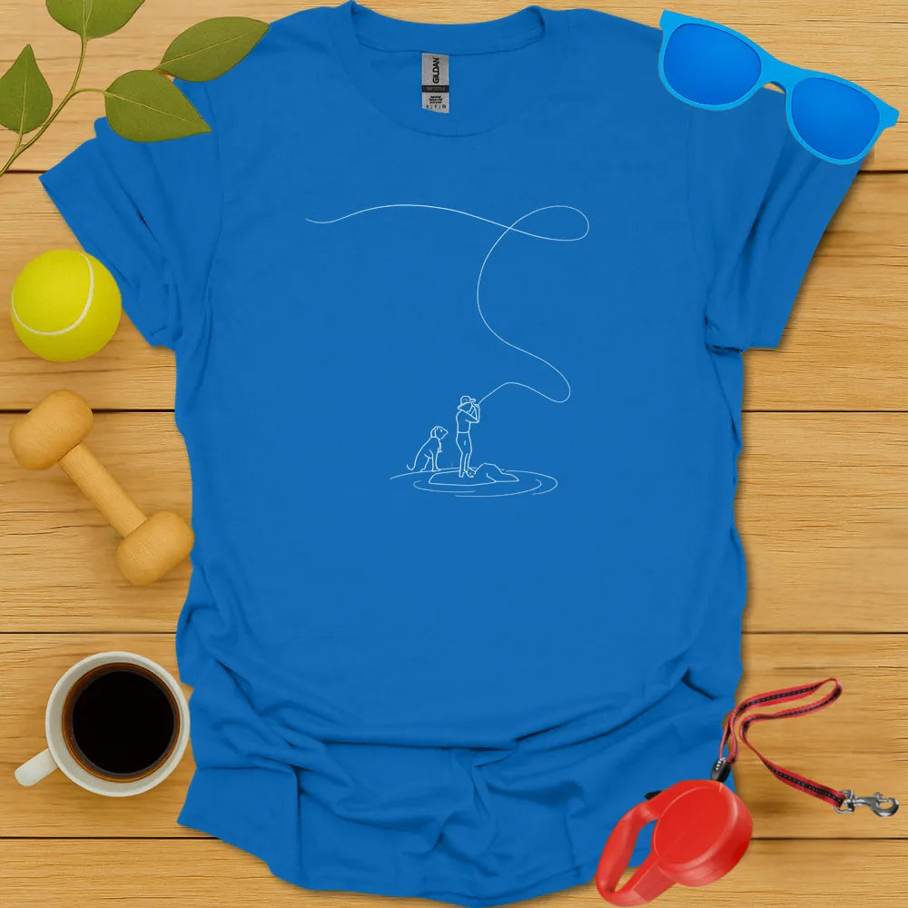 Minimalist Angler and Dog Tee