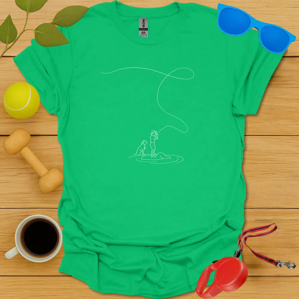 Minimalist Angler and Dog Tee