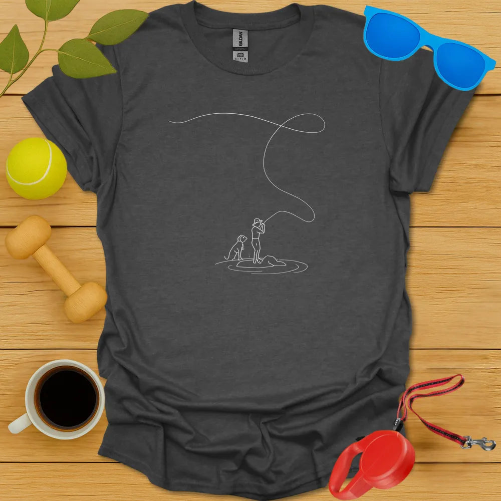 Minimalist Angler and Dog Tee