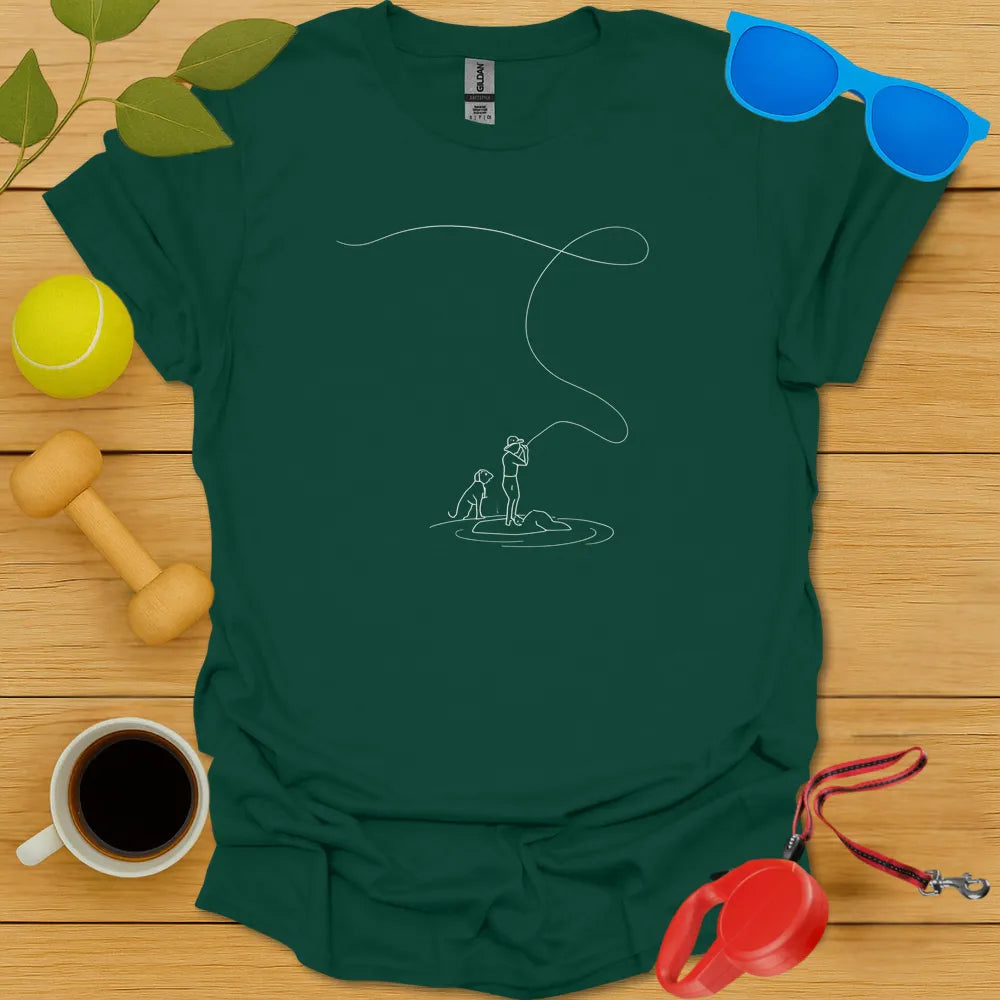 Minimalist Angler and Dog Tee