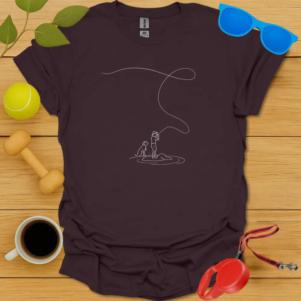 Minimalist Angler and Dog Tee