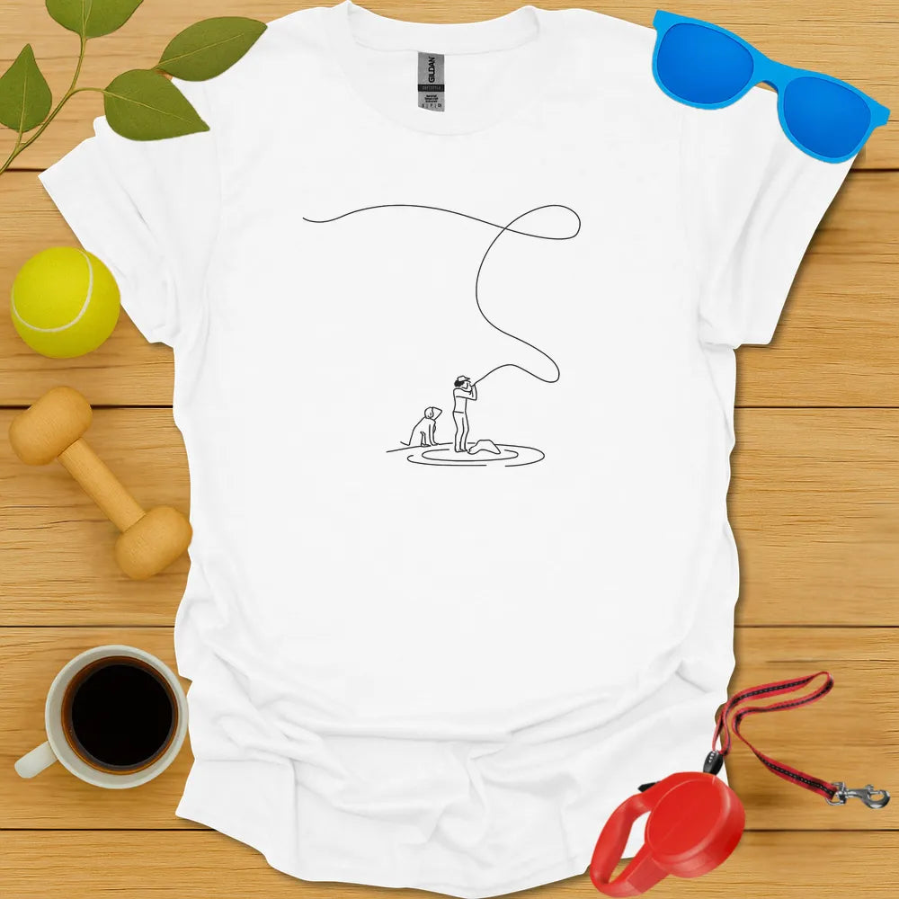 Minimalist Angler and Dog Tee