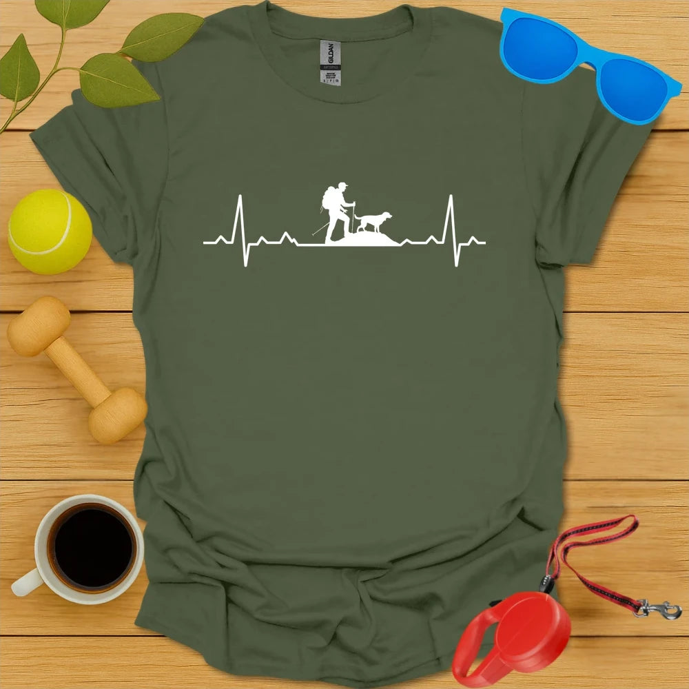 My Heart Beats for Trails & Dogs | Hiking Shirt - Military Green